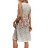 Summer Casual Midi Dresses For Women Vocation  Elastic Waist Sleeveless Knee Length Sundress With Pockets Loose Fit