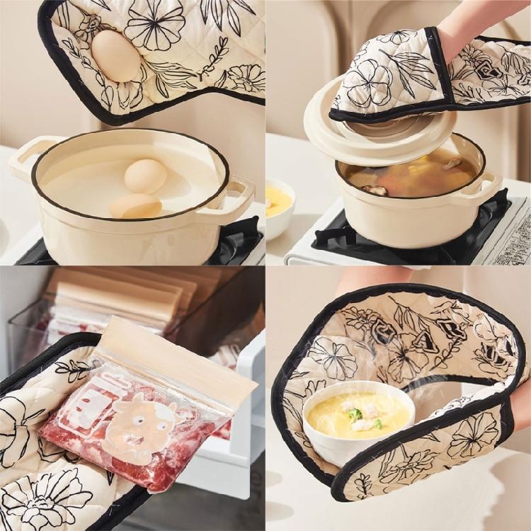 Long Fetter Oven Gloves Reinforced Heat Security Never Slip Outside for Baking Roasting Cooking