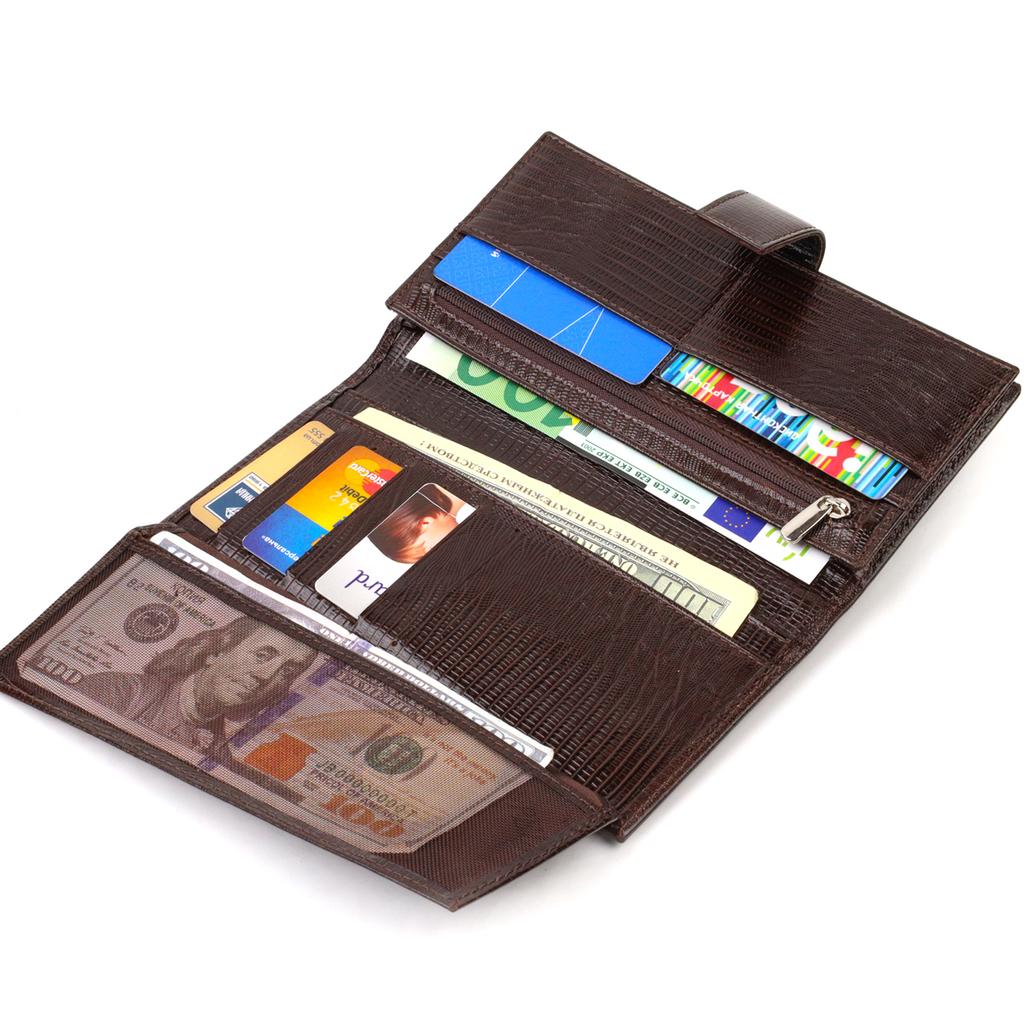 Interesting Vertical Men's Wallet Made of Genuine Textured Leather with Embossed CANPELLINI 21718 Brown