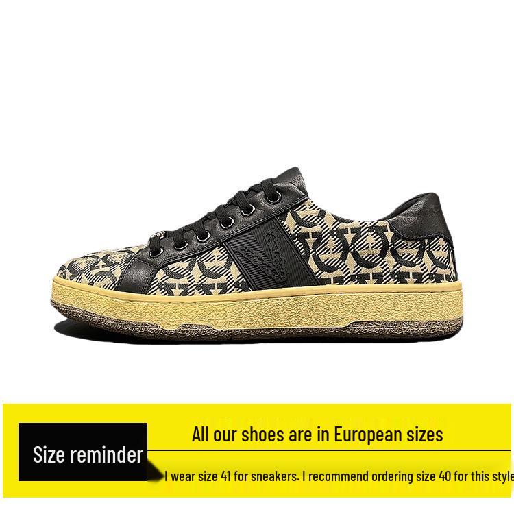 

2025 Spring European Trend Casual Men s Flat Shoes - Versatile and Lightweight Size 41 чёрный