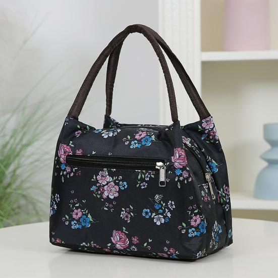 Hand-Carrying Lunch Bag Large Opening with Widened Handle Carrier Oxford Waterproof Bento Bag for Commuting Work Travel
