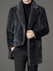 2025 Reversible Sable Fur Mid-Length Men's Coat: Winter Arrivals - Suit Collar, Warm Outerwear for Middle-Aged