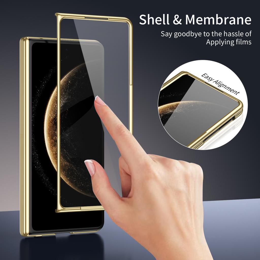 For Huawei Mate X6 AG Matte Vacuum Plating Hinge Full Protective Glass Front Film Drop Resistant Phone Case