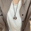 Black Leather Water Bottle Pendant Necklace - Versatile, Chic Accessory for Women
