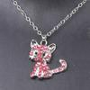 Elegant Cats Pendant Necklace Jewelry Sophisticated Cats Pendant Necklace with Bright Rhinestones for Daily Wear Dates
