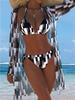 1011 Women's Three-piece Swimsuit Women's Lace-up European and American Hot-selling Temu Xiyin