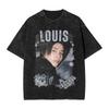 Washed T Shirts Lngshots Louis Kpop Boy Group Hip Hop Vintage T-Shirts Oversize Streetwear Short Sleeve Printed Tops Tees Men