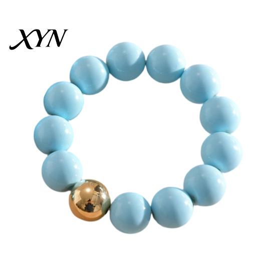 Beads Bracelet Beaded Jewelry for Women, Acrylic Big Choker Necklace Necklace, Round Stretch Bracelet, Summer Retro Accessory Adjustable