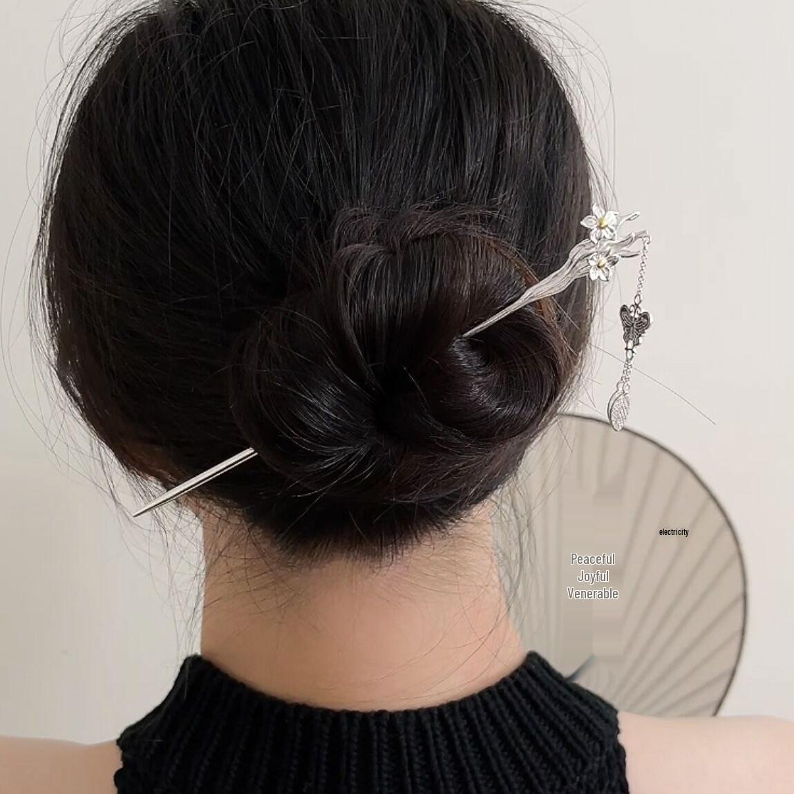 

Серебряная заколка для волос с кисточкой «Нарцисс»: Современный китайский ханьфу, аксессуар для прически S925 Silver