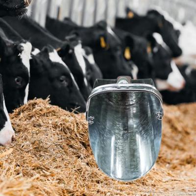 Colher de alimentação de metal com cabo espesso resistente para alimentação de gado e jardinagem