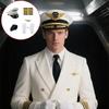 Flight Attendant Costume Captain Outfits Captain Hat Uniform Epaulets Neck Tie Gloves Stewardess Cosplay Accessories