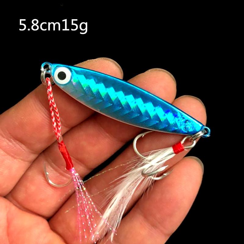Shore Casting Metal Jig Lure - Spinner Lead Fish Bait for Bass & Asp (10g, 15g, 20g)