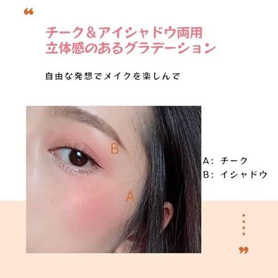 Cheek Powder Natural Color Development Long-lasting Lightweight Fit Makeup Women Cute Package Cosmetic Item (02 - Orange Pink)