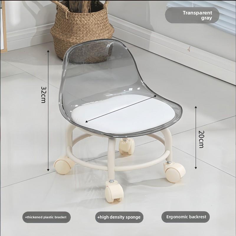 Акриловые поворотные колеса Бесшумный вращающийся табурет для детей со спинкой Немецкий дизайн Домашний табурет для смены обуви Маленький табурет
