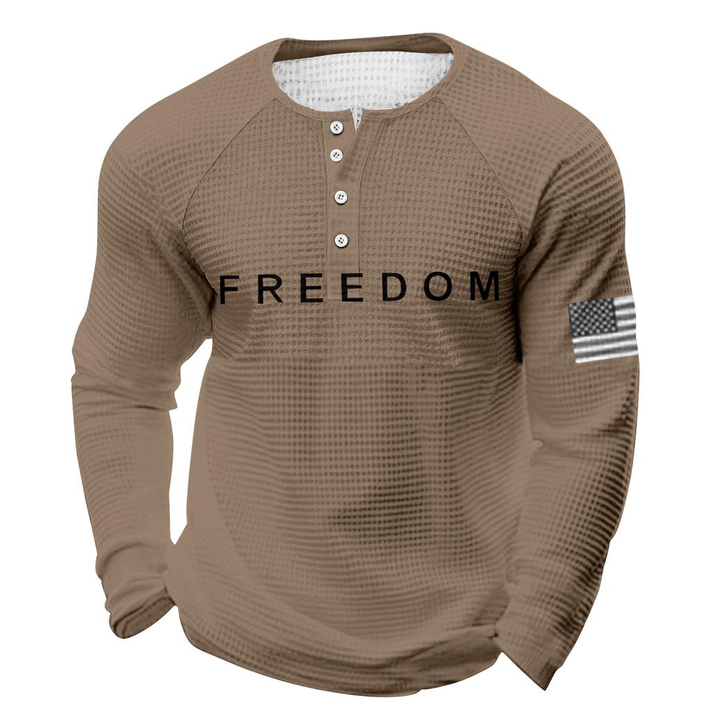 Men's Loose Casual Button Down Collar Long Sleeve Top