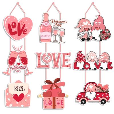 Valentines Day Door Sign Valentines Day Hanging Door Decoration for Farmhouses Valentine Door Wall Home Decorations