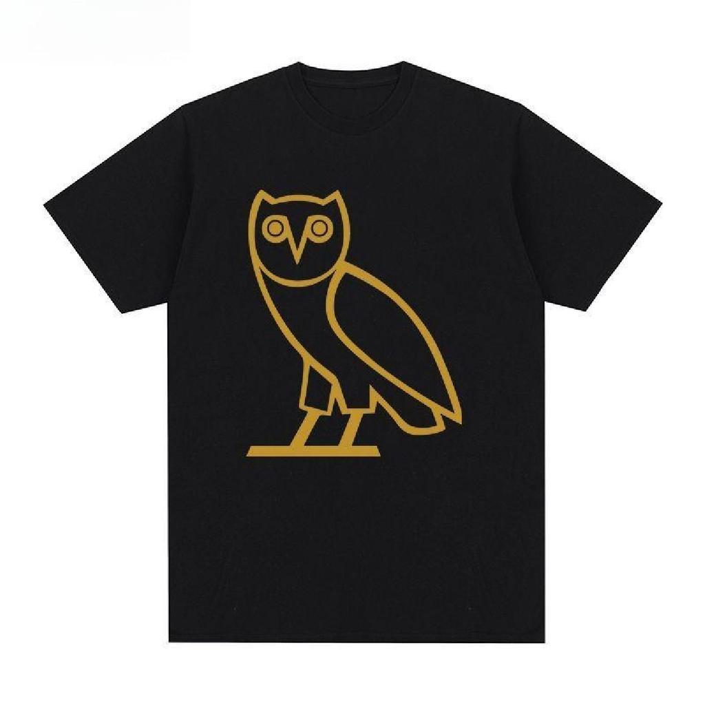 Drake Male Duck OVO Men's and Women's T-shirt Round Neck T-shirt Pure Cotton Short Sleeve Hip-hop Rap Loose CLB Canada