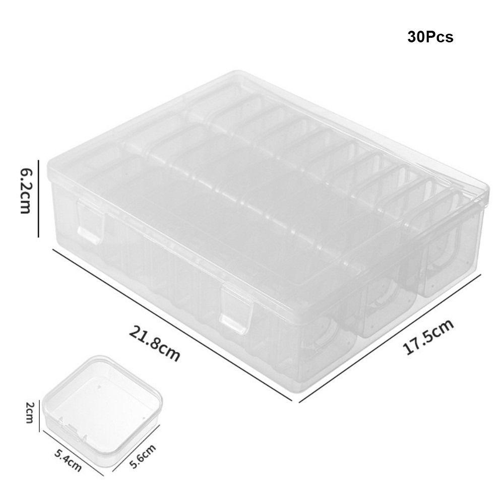 Clear Perler Beads Storage Boxes Large Capacity DIY Transparent Storage Box Durable Square Beads Storage Containers