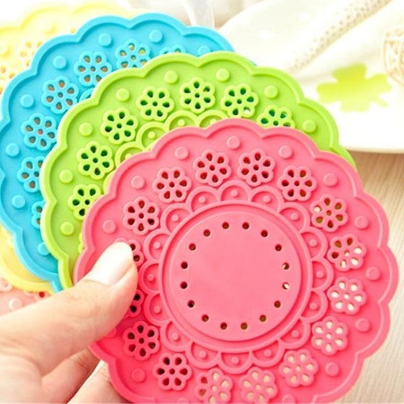 Silicone Pot Holder trivet Mat Nonslip Durable Heat Resistant Hot Pads Home Decor  Coasters Cup Insu