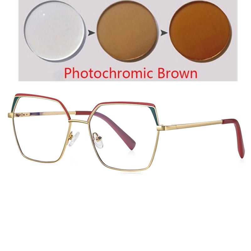 Blue Light Blocking Polygon Shortsighted Prescription Eyeglasses Women Fashion Student Optical Glasses Myopia -0.5 -0.75 To -6.0