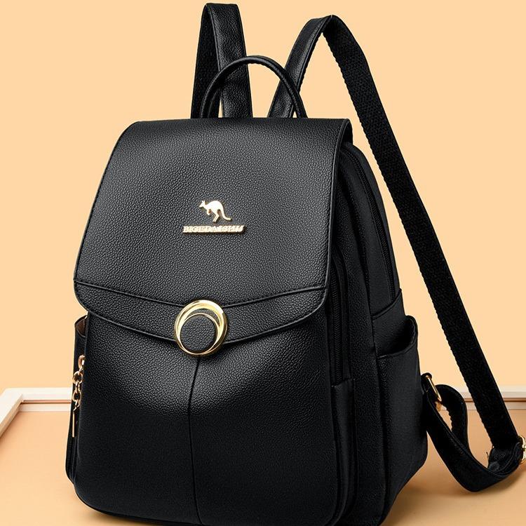 New backpack large capacity out trend versatile fashion simple atmosphere casual soft leather backpack