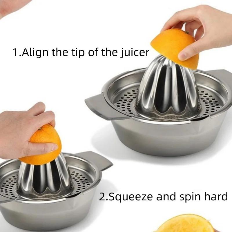 Manueller Entsafter aus Edelstahl, tragbar, für Orangen und Zitronen, multifunktional, für den Haushalt, Obstpressen, Küchenhelfer