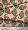 Soimoi Blue Japan Crepe Satin Fabric Green Paisley Printed Craft Fabric by the metre 42 Inch