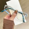 Anti Blue Light Glasses Ultralight Round Metal Frame Eye Protection Optical Eyewear for Women Office Work