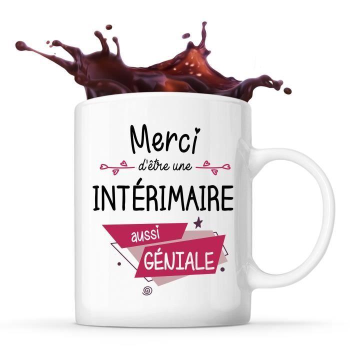 Mug - Merci Intérimaire - Céramique - Imprimé Recto/Verso - 325 ml