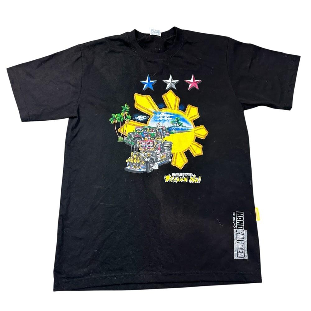 

Vintage Philippines T-shirt Graphic Print Short Sleeve Black Mens 4XL