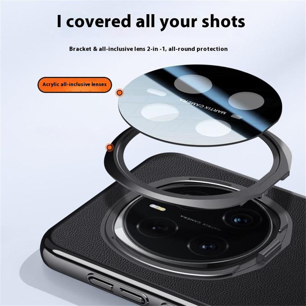 Pouzdro pro Honor Magic7 Pro 5G s ochranou objektivu, stojánkem, ochranou proti pádu, zadní kryt telefonu z TPU+PU