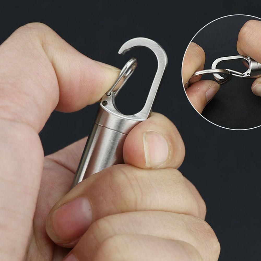 Key Ring Stainless Steel Travel Pill Case Medicine Pill Box Capsules Organizer Granule Storage Box
