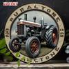 Retro Farmhouse Tractor Metal Sign, 7.87 Round Rustic Wall Decor for Garage Man Cave Bar Pub