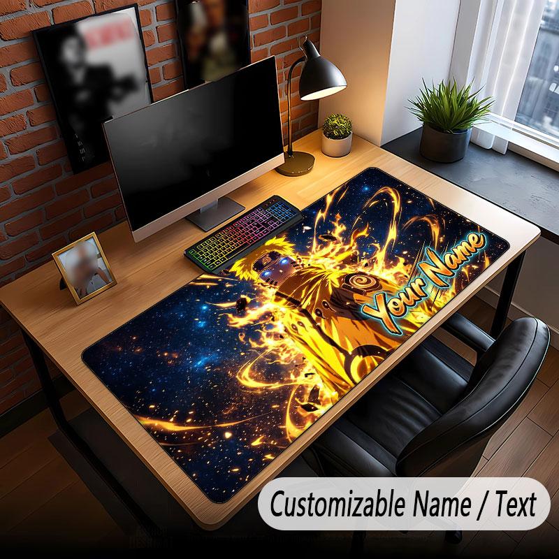 Custom Name Extended Mouse Pad,Naruto Gaming Desk Mat For Home Office Desktop Decor