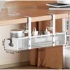 Under Desk Cable Management Tray No Drill Steel Wire Organizer Rack with Clamp Desk Cord Manage Tray for Home Office Computer