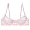 French Sexy Underwear Summer Ultra-thin Pure Lace Underwear Large Chest Small Anti-sagging Large Size Bra Cover