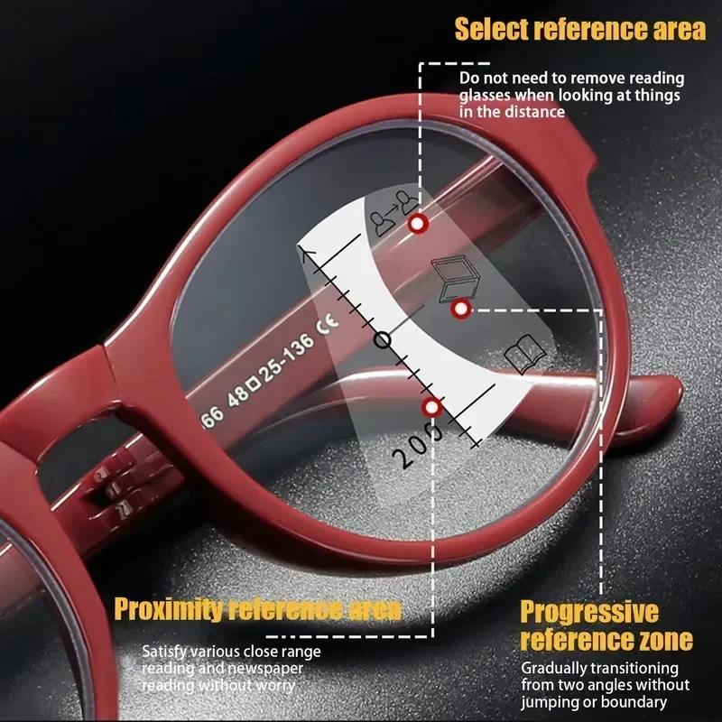 New Trend Folding Glasses Fashion Round Frame Multifocal Reading Eyewear Retro Presbyopia +1.0 To +4.0