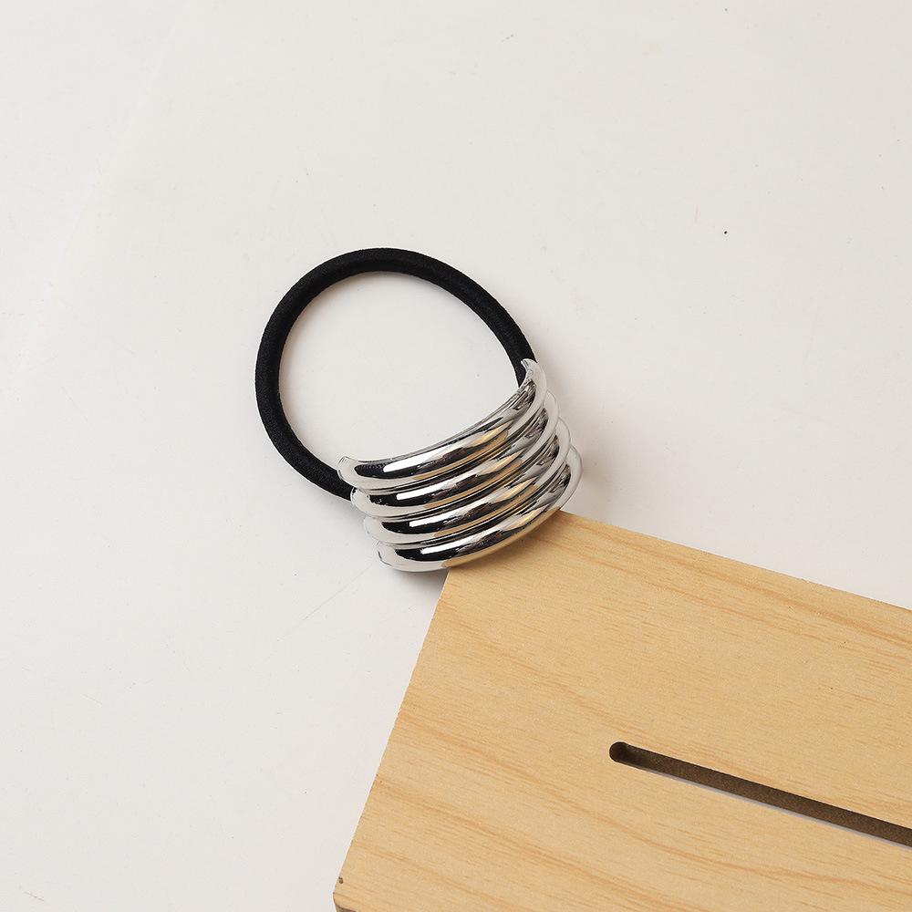 Shiny Alloy Hair Rope: Durable, Color-Retaining Elastic Hair Accessory for Women