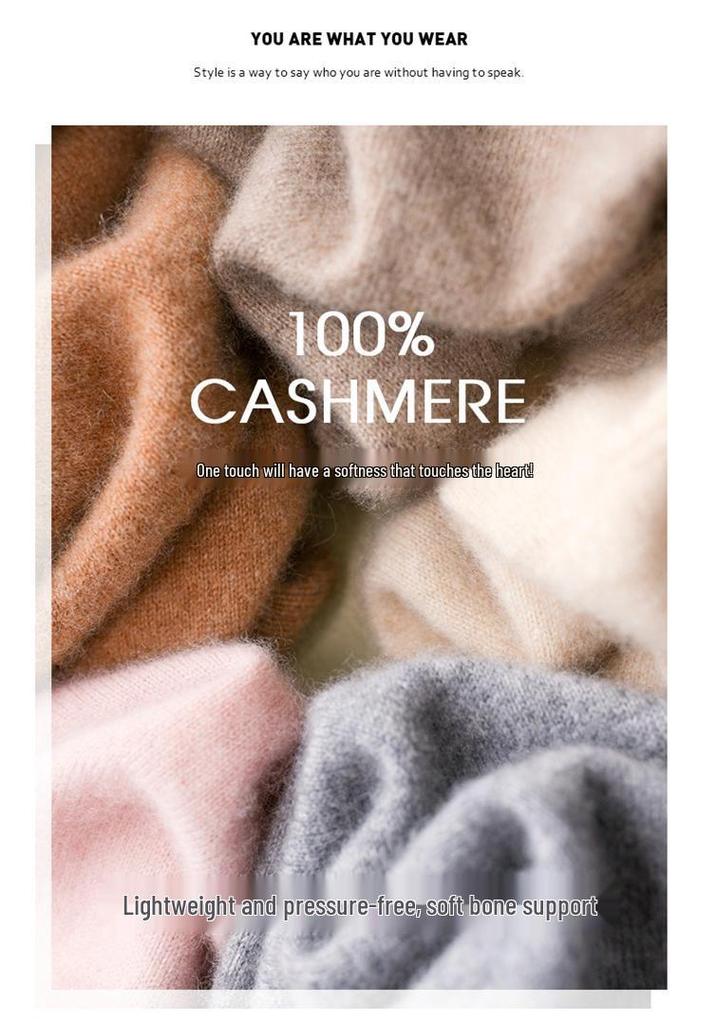 Women's 100% Pure Cashmere Round Neck Sweater, Knitted Seamless Long Sleeve - Autumn/Winter Collection.