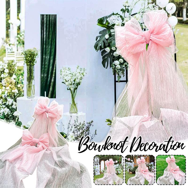Large Pink Ribbon Bowknot Decoration Princess Girl Birthday Party Wedding Baby Shower Arch Cover Room Hanging Decor Bowknot