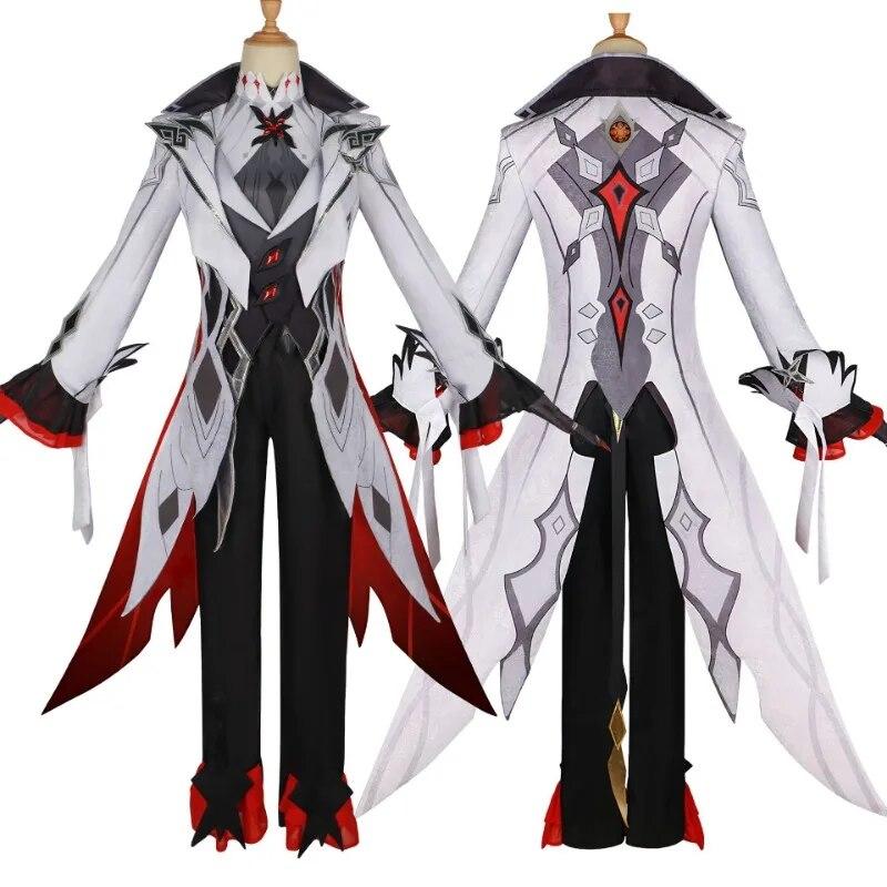 Genshin Impact Arlecchino Il Fante Costume Cosplay Set Completo Parrucca Uniforme Undici Fatui Harbingers Outfit Festa di Carnevale di Halloween