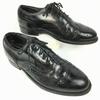 70s-80s Vintage/BOSTONIAN Long Wingtip Full Brogue Black Size 25.5-26.5cm Shoes