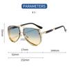 Luxury Oval Sunglasses for Men Women Designer Metal Alloy Frame with Gradient Lens Trendy Pilot Gafas De Sol Hombre