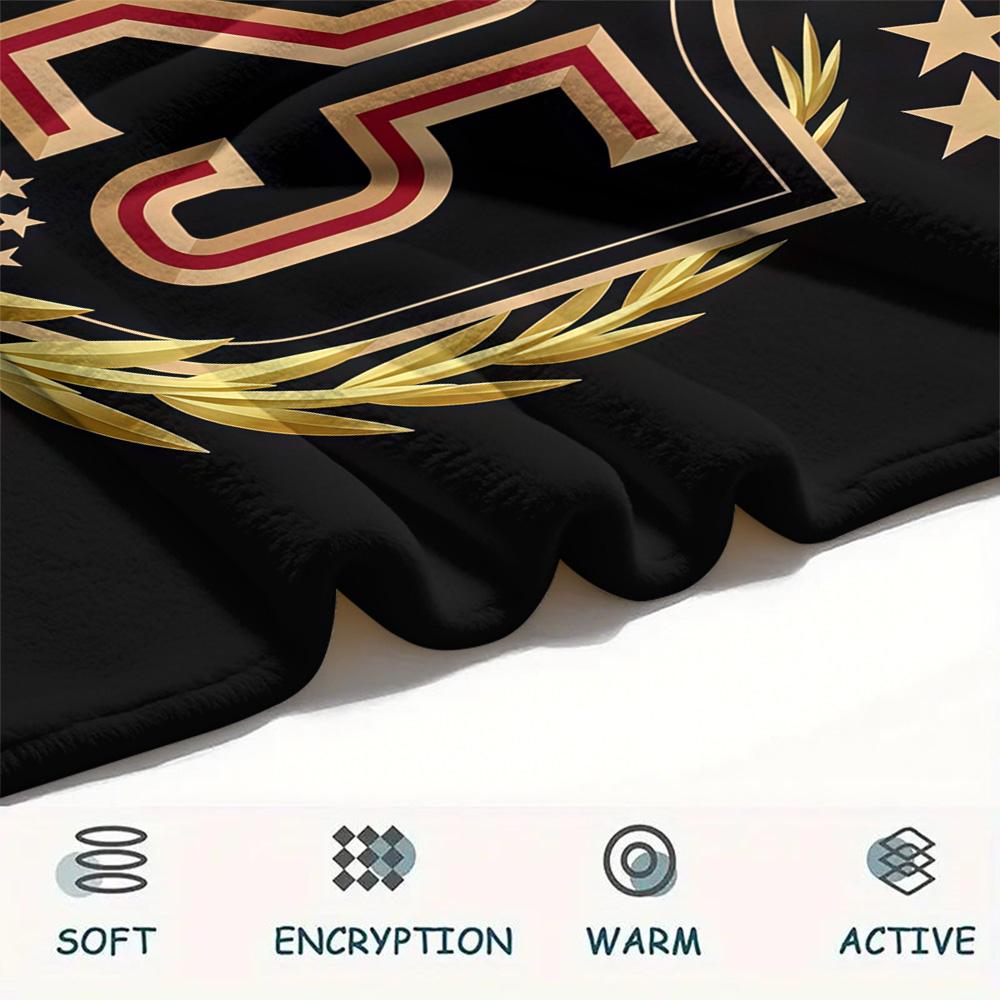 1 Stück Nummer 25 Aufdruck Flanelldecke, Hohe Qualität, Bequem für alle Jahreszeiten, Heimdekoration, Wärme und Komfort