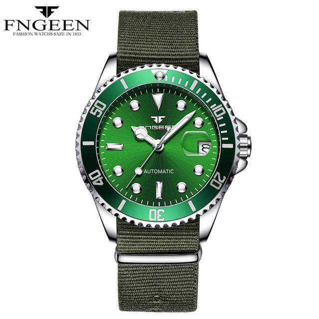 FNGEEN 9001 Luxury Brand Men's Watch Steel Tourbillon Frame Mechanical Watch Luminous Automatic Date Diamond Watch