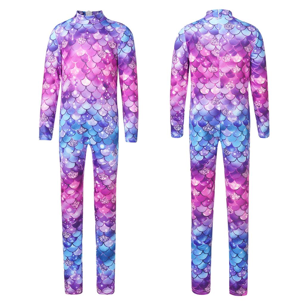 Gymnastiek maillots voor meisjes met lange mouwen zeemeermin jumpsuit bodysuit tumbling unitards dans ballet biketards