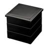 Wakaizumi Lacquerware TA Sensuji Shokado Bento Black with Vermilion 3 X 3 5-inch Box, Interior, Tiers, 1-311-1, 1-311-1A