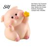 Animal Desk Accessory Pig Ornament Small Pink Piglet Synthetic Resin Figurine Decor with Raincoat Yellow Duck Micro Landscape
