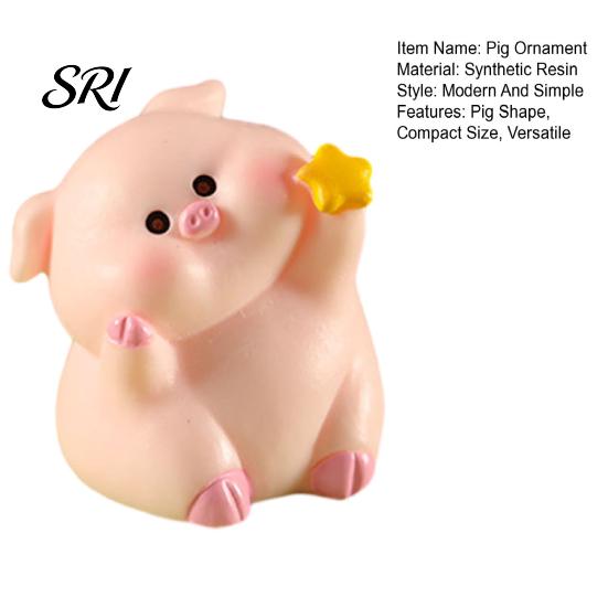 Animal Desk Accessory Pig Ornament Small Pink Piglet Synthetic Resin Figurine Decor with Raincoat Yellow Duck Micro Landscape