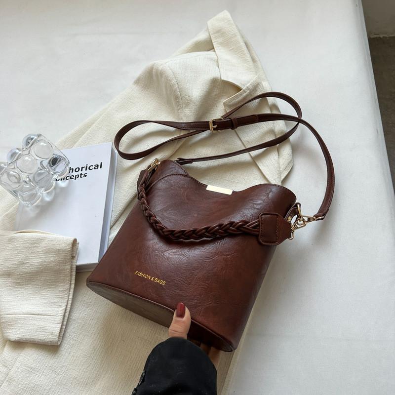 Vintage Retro Small Bag For Women 2024 Fall Winter New Popular Crossbody Bag Stylish Bucket Bag кофейный